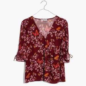 Tie-Sleeve Wrap Top Butterfly Sanctuary Madewell